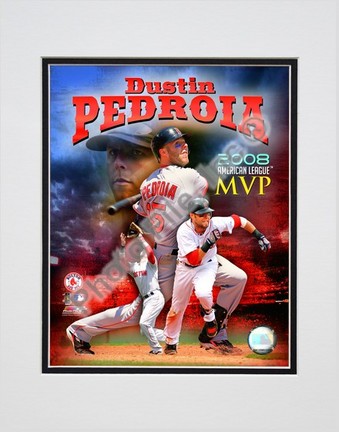 Dustin Pedroia "2008 American League MVP Portrait Plus" Double Matted 8" x 10" Photograph (Unframed)