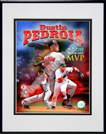 Dustin Pedroia "2008 American League MVP Portrait Plus" Double Matted 8" x 10" Photograph in Black A