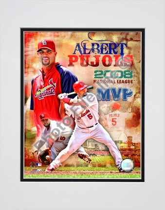 Albert Pujols "2008 National League MVP Portrait Plus" Double Matted 8" x 10" Photograph (Unframed)