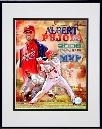 Albert Pujols "2008 National League MVP Portrait Plus" Double Matted 8" x 10" Photograph in Black An