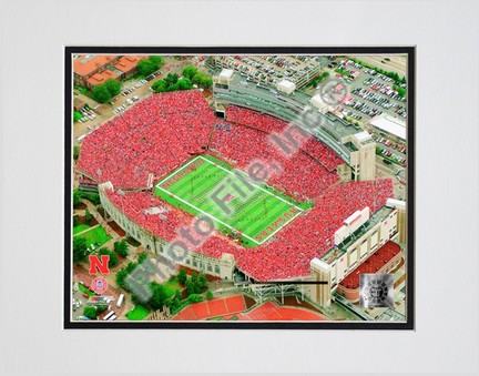 Memorial Stadium Nebraska Cornhuskers 2007 Double Matted 8” x 10” Photograph (Unframed)