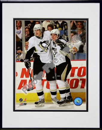 Sidney Crosby and Evgeni Malkin "2008 - 2009 Group Shot" Double Matted 8" x 10" Photograph in Black 