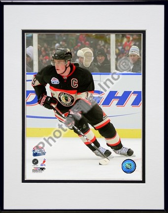 Jonathan Toews "2008 - 2009 NHL Winter Classic Action" Double Matted 8" x 10" Photograph in Black An