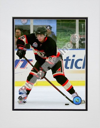 Patrick Kane "2008 - 2009 NHL Winter Classic Action with Puck" Double Matted 8" x 10" Photograph (Un