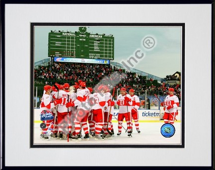 Detroit Red Wings "Celebrating Winning the 2008 - 2009 NHL Winter Classic" Double Matted 8" x 10" Ph