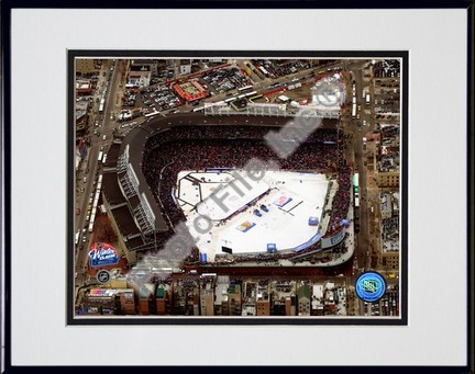 Wrigley Field "2008 - 2009 NHL Winter Classic" Double Matted 8" x 10" Photograph in Black Anodized A