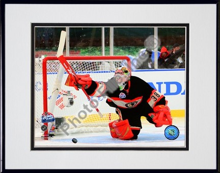 Cristobal Huet "2008 - 2009 NHL Winter Classic Action" Double Matted 8" x 10" Photograph in Black An