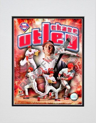 Chase Utley "2008 Portrait Plus" Double Matted 8" x 10" Photograph (Unframed)