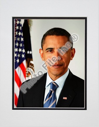 Barack Obama "2009 Official Portrait" Double Matted 8" x 10" Photograph (Unframed)