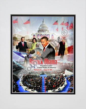 Barack Obama "2009 Inaugural Portrait Plus (#98)" Double Matted 8" x 10" Photograph (Unframed)