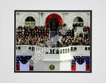 Barack Obama "2009 Inaugural Address (#95)" Double Matted 8" x 10" Photograph (Unframed)