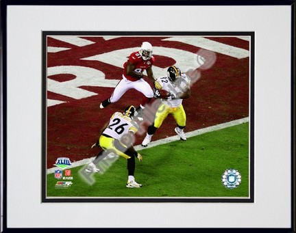 James Harrison "Interception Super Bowl XLIII (#4)" Double Matted 8" x 10" Photograph in Black Anodi