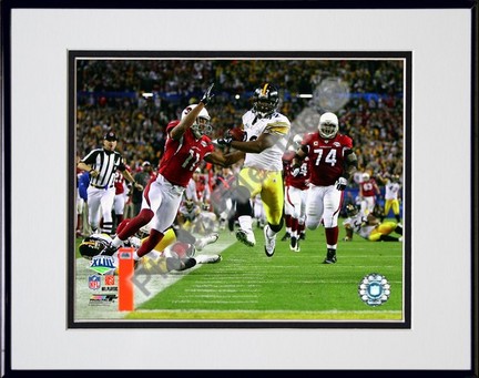 James Harrison "Touchdown Super Bowl XLIII (#5)" Double Matted 8" x 10" Photograph in Black Anodized