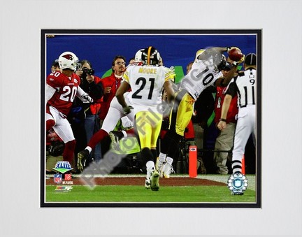 Santonio Holmes "Game Winning Touchdown Super Bowl XLIII (#6)" Double Matted 8" x 10" Photograph (Un