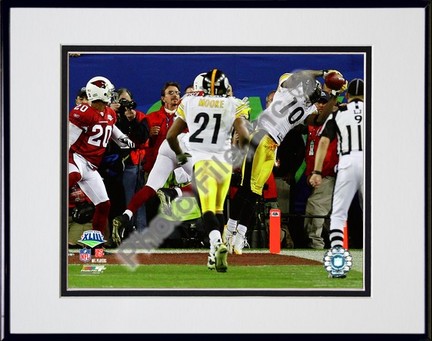 Santonio Holmes "Game Winning Touchdown Super Bowl XLIII (#6)" Double Matted 8" x 10" Photograph in 