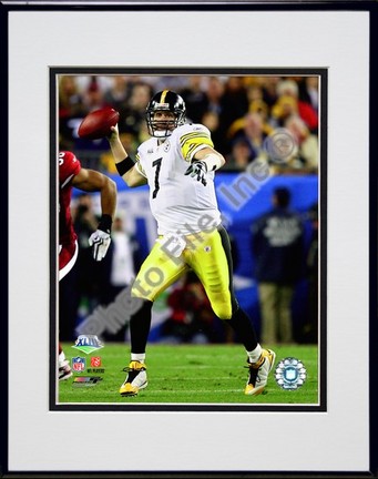 Ben Roethlisberger "Super Bowl XLIII Action (#11)" Double Matted 8" x 10" Photograph in Black Anodiz