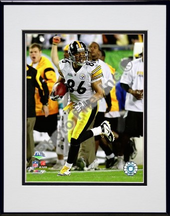 Hines Ward "Super Bowl XLIII Action (#12)" Double Matted 8" x 10" Photograph in Black Anodized Alumi