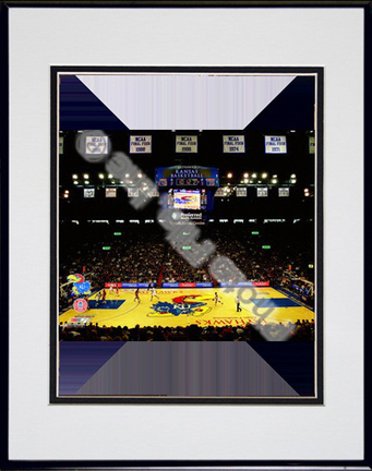 Allen Fieldhouse "Kansas Jayhawks 2009" Double Matted 8” x 10” Photograph in Black Anodized Aluminum Frame