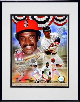 Jim Rice Legends Composite Double Matted 8” x 10” Photograph in Black Anodized Aluminum Frame