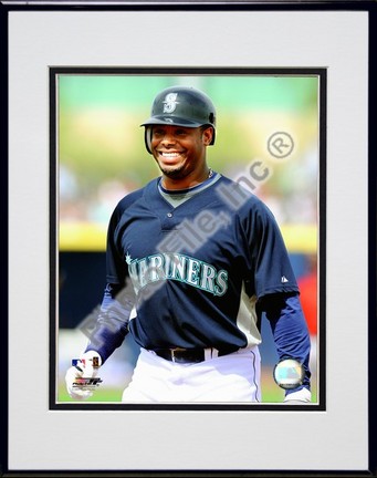 Ken Griffey Jr. 2009 Close-Up Double Matted 8” x 10” Photograph in Black Anodized Aluminum Frame