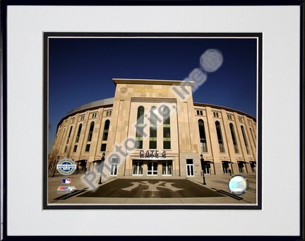 Yankee Stadium 2009 Exterior Double Matted 8” x 10” Photograph in Black Anodized Aluminum Frame