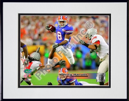 Percy Harvin "Florida Gators 2007 Action" Double Matted 8” x 10” Photograph in Black Anodized Aluminum Fra