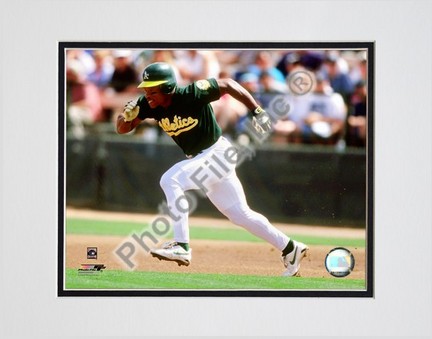 Rickey Henderson 1998 Action Double Matted 8” x 10” Photograph (Unframed)