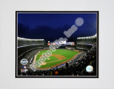 Yankee Stadium 2009 Night Shot Double Matted 8” x 10” Photograph (Unframed)