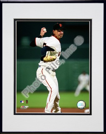 Randy Johnson 2009 "Pitching Action" Double Matted 8” x 10” Photograph in Black Anodized Aluminum Frame