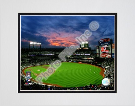 2009 Citi Field Inaugural Game Night Shot Double Matted 8” x 10” Photograph (Unframed)