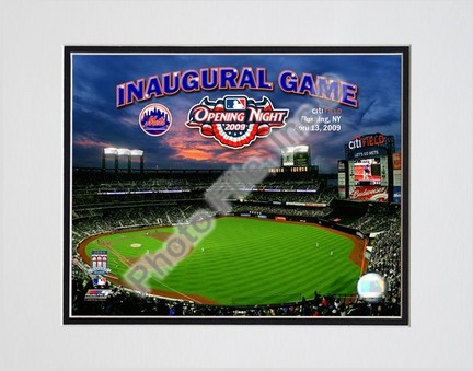 2009 Citi Field Inaugural Game Double Matted 8” x 10” Photograph (Unframed)