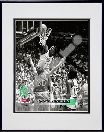 Magic Johnson Michigan State Double Matted 8” x 10” Photograph in Black Anodized Aluminum Frame