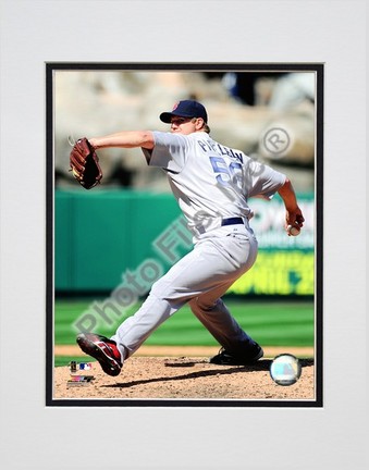Jonathan Papelbon "2009 Pitching Action Left View" Double Matted 8â€ x 10â€ Photograph (Unframed)