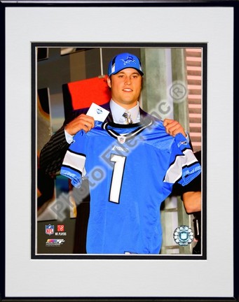 Matt Stafford "2009 Draft Day" Double Matted 8” x 10” Photograph in Black Anodized Aluminum Frame