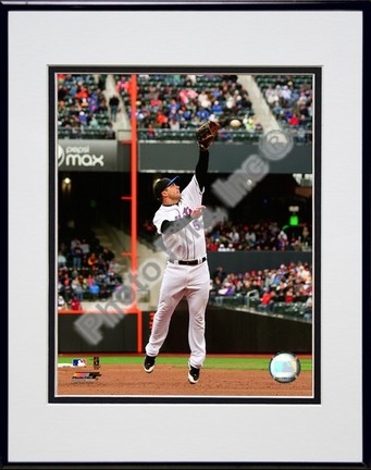 David Wright "2009 Fielding Action Catching" Double Matted 8” x 10” Photograph in Black Anodized Aluminum 