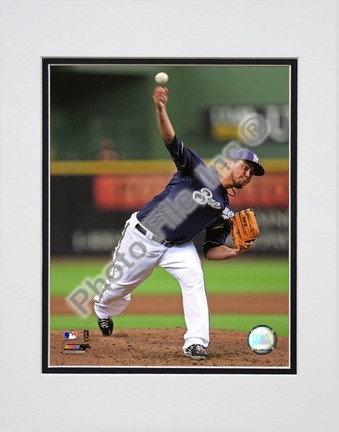Yovanni Gallardo "2009 Pitching Action Throwing" Double Matted 8” x 10” Photograph (Unframed)