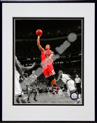 Derrick Rose "In the Spotlight" Double Matted 8” x 10” Photograph in Black Anodized Aluminum Frame