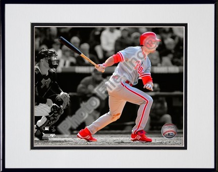 Chase Utley "Spotlight Collection" Double Matted 8” x 10” Photograph in Black Anodized Aluminum Frame