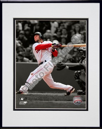 Dustin Pedroia "Spotlight Collection" Double Matted 8” x 10” Photograph in Black Anodized Aluminum Frame