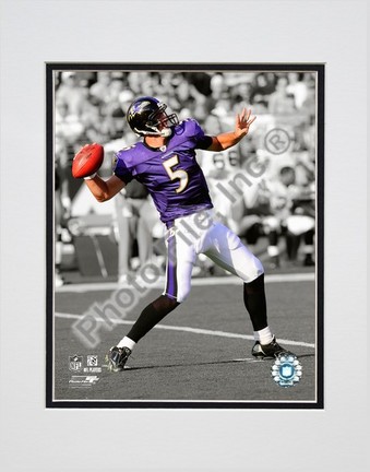 Joe Flacco "2009 In the Spotlight Action" Double Matted 8â€ x 10â€ Photograph (Unframed)