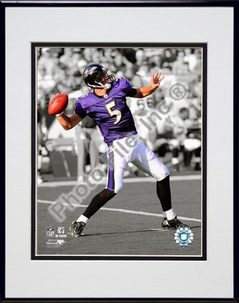 Joe Flacco "2009 In the Spotlight Action" Double Matted 8” x 10” Photograph in Black Anodized Aluminum Fra