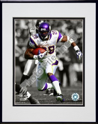 Adrian Peterson "2009 In the Spotlight Action" Double Matted 8” x 10” Photograph in Black Anodized Aluminu