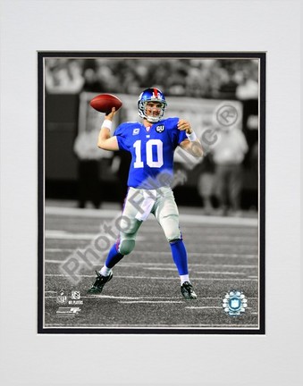 Eli Manning "2009 In the Spotlight Action" Double Matted 8” x 10” Photograph (Unframed)