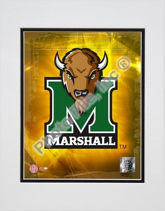 Marshall Thundering Herd Logo Double Matted 8â€ x 10â€ Photograph (Unframed)