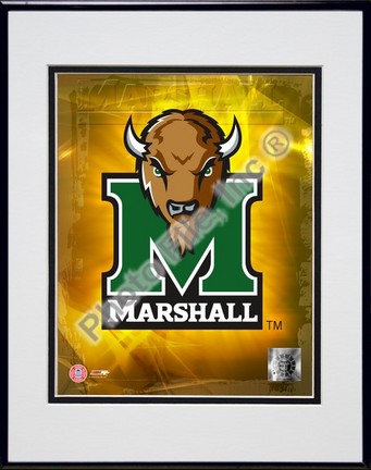 Marshall Thundering Herd Logo Double Matted 8” x 10” Photograph in Black Anodized Aluminum Frame