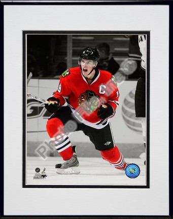Jonathan Toews Spotlight Collection Double Matted 8” x 10” Photograph in Black Anodized Aluminum Frame