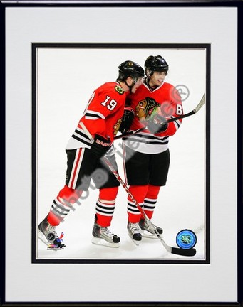 Jonathan Toews and Patrick Kane "2009 Playoffs" Double Matted 8" x 10" Photograph in Black Anodized 