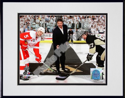 Mario Lemieux "Ceremonial Puck Drop Game Three of the 2009 NHL Stanley Cup Finals (#24)" Double Matted 8"