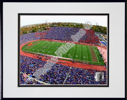 Memorial Stadium Kansas Jayhawks 2007 Double Matted 8” x 10” Photograph in Black Anodized Aluminum Frame