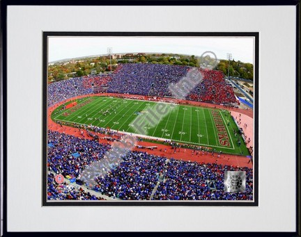 Memorial Stadium Kansas Jayhawks 2007 Double Matted 8” x 10” Photograph in Black Anodized Aluminum Frame